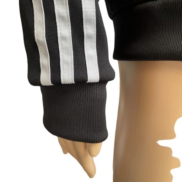 Adidas black classic long sleeve track zip up track jacket size medium - Picture 5 of 8